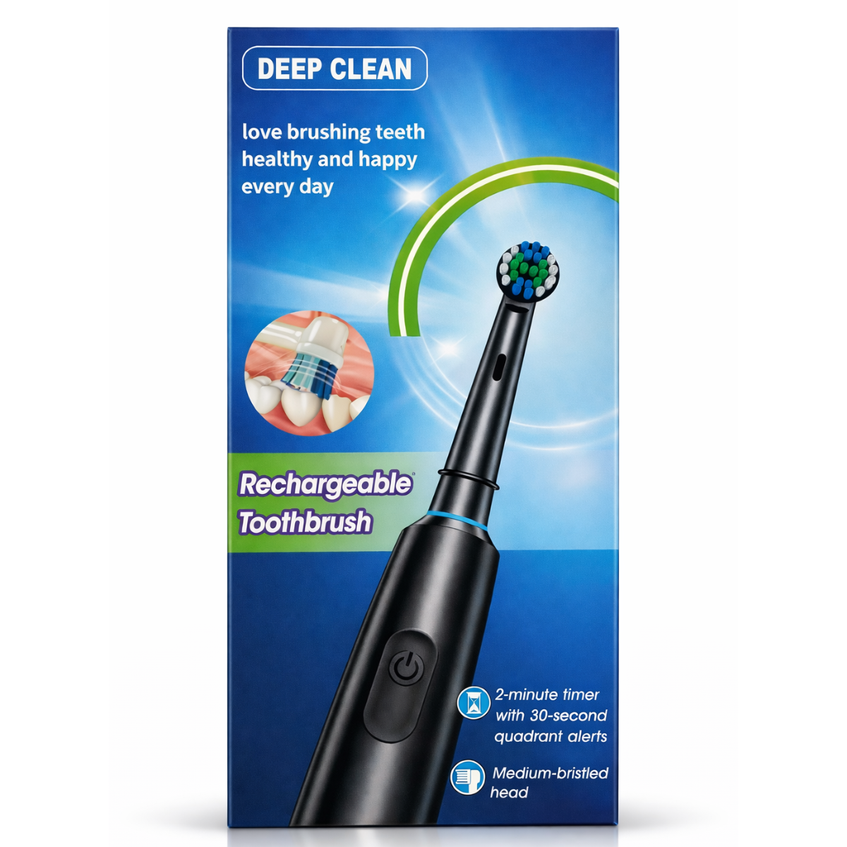 Deep Clean elektromos fogkefe rózsaszín + 4 fej