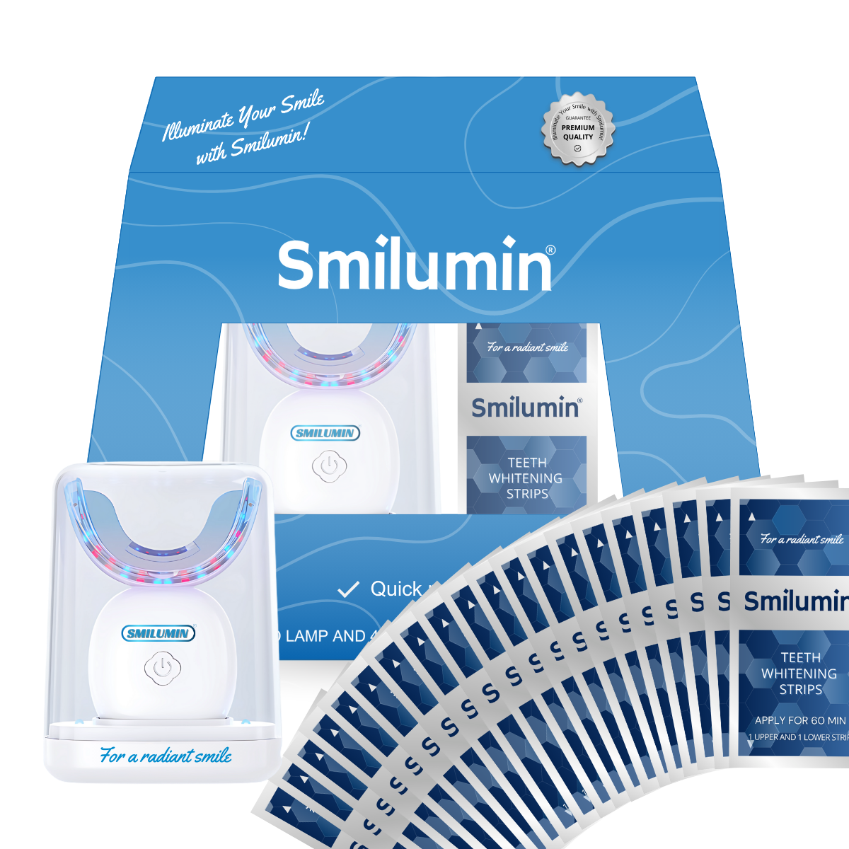 Smilumin – Fogfehérítő készlet csíkokkal és LED lámpával