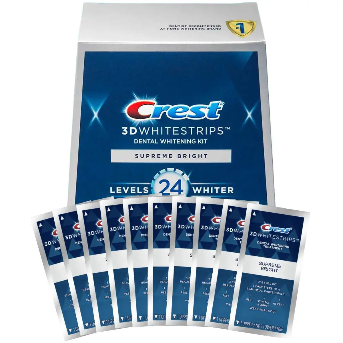 Fehérítő csíkok Crest 3D Supreme Bright 24 Levels Whiter Whitestrips