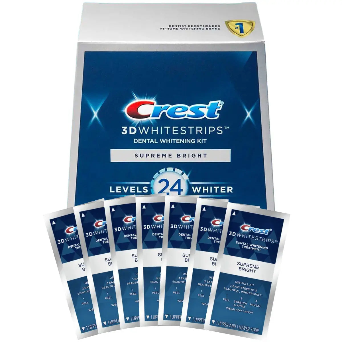 Fehérítő csíkok Crest 3D Supreme Bright 24 Levels Whiter Whitestrips