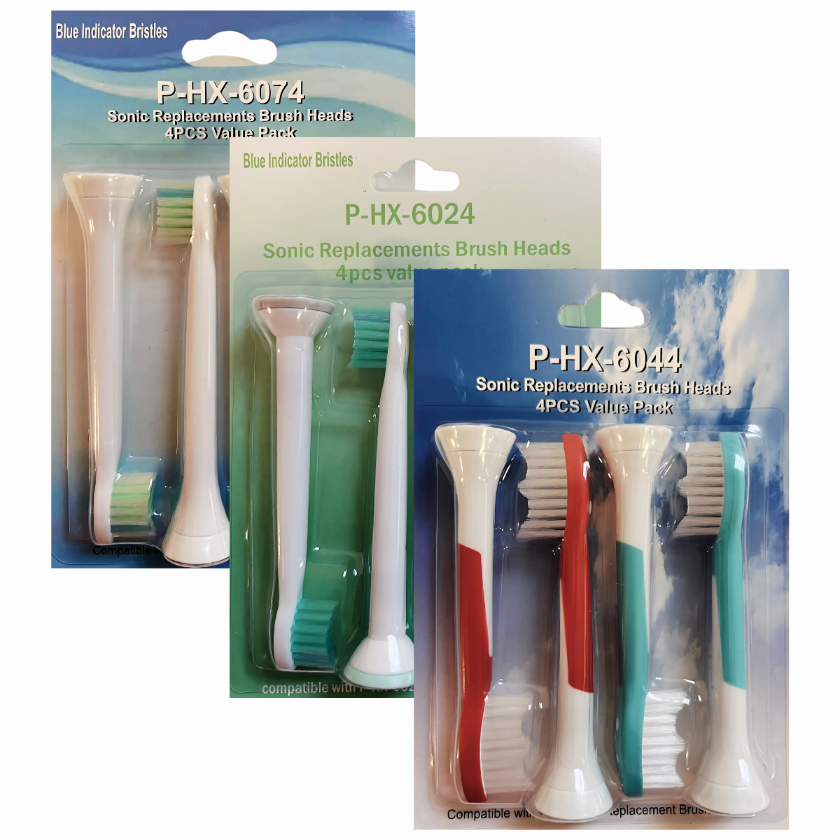 12 darabos cserefej készlet Philips Sonicare fogkeféihez – P-HX-6044/P-HX-6074/P-HX-6024