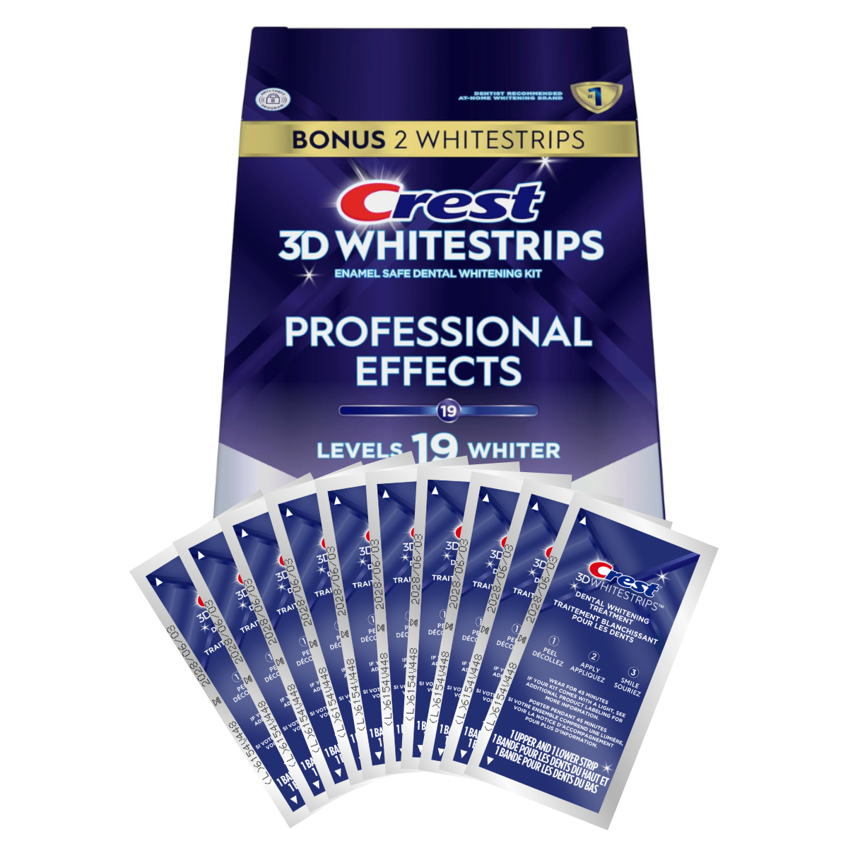 Bieliace Pásiky Crest Professional Effects Levels 19 Whiter