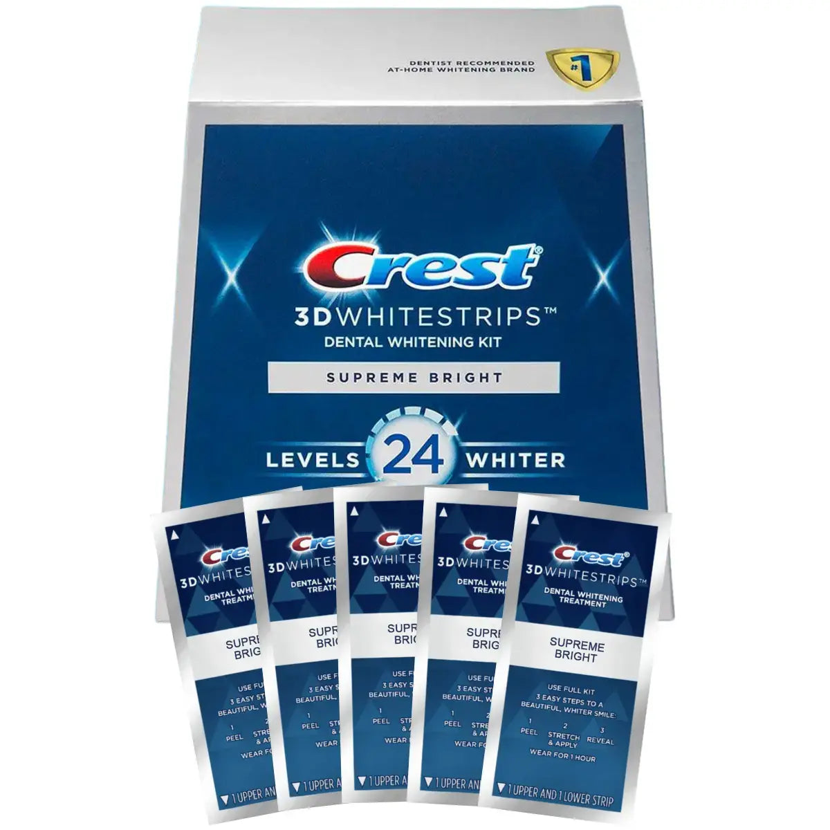 Bieliace Pásiky Crest 3D Supreme Bright 24 Levels Whiter Whitestrips