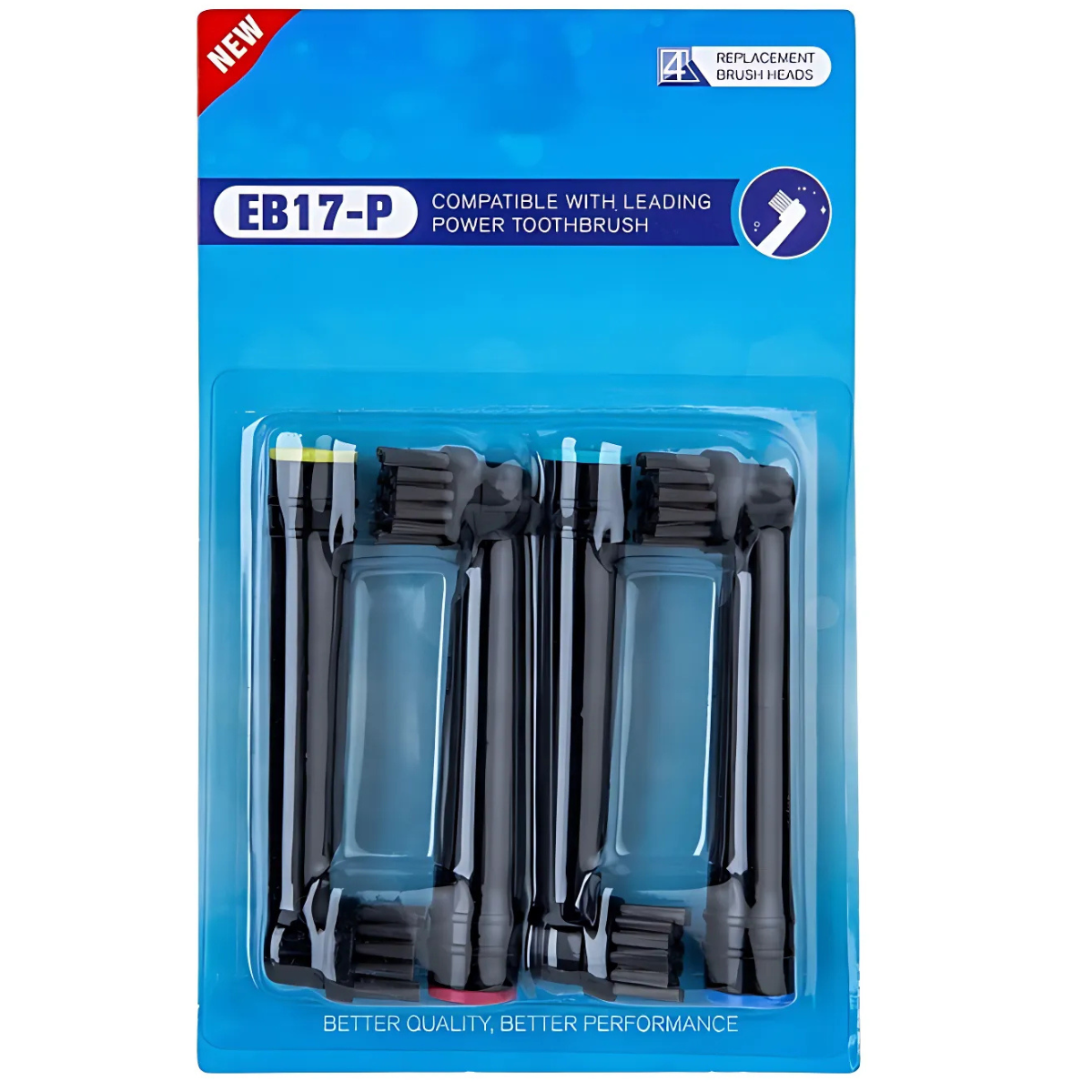 Sada 8 Náhradných Hlavíc Pre Elektrické Kefky Oral-B – EB17-P Biele & Čierne